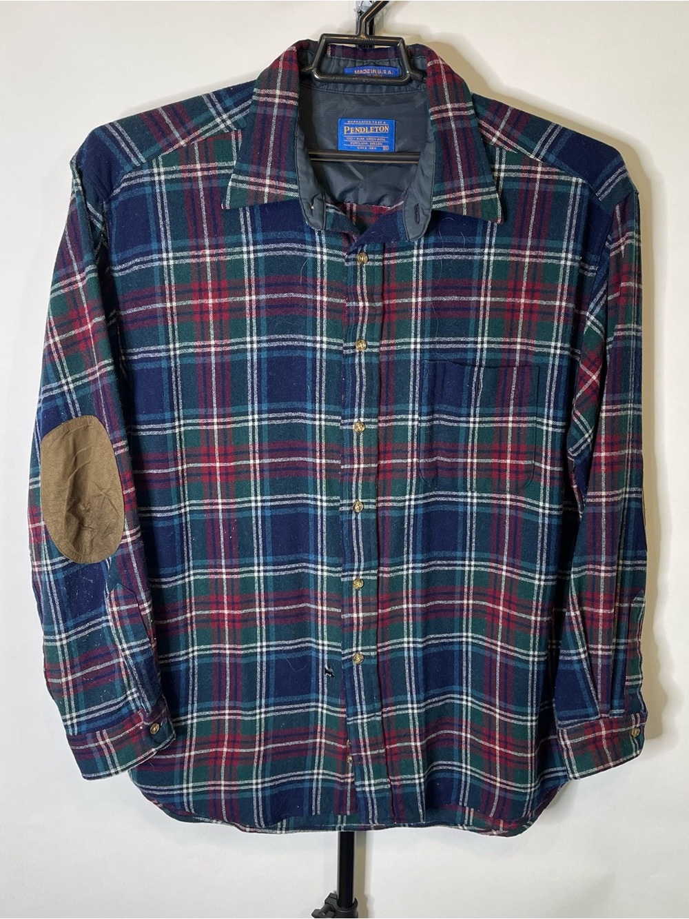 Vintage Pendleton Red Green Plaid Wool Shirt Size XL Men’s
